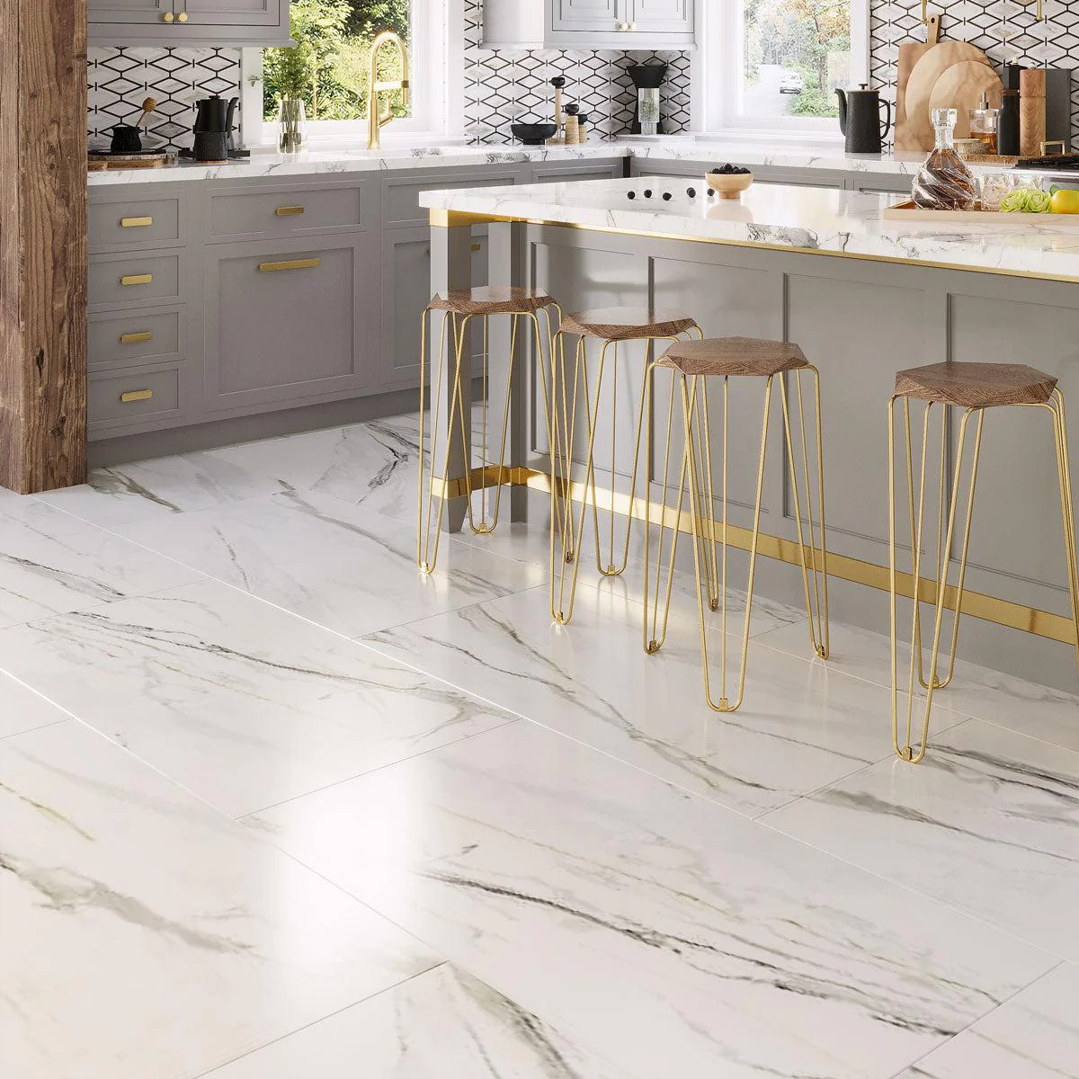 Large-Format Porcelain Tile -24x48-kitchen-floor