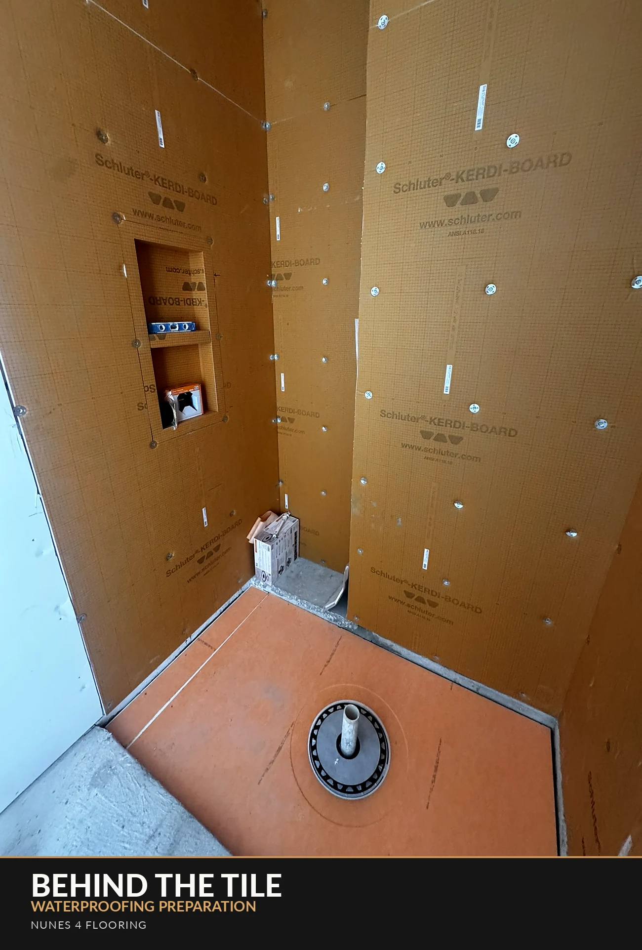 Nunes 4 Flooring waterproofing board and shower niche