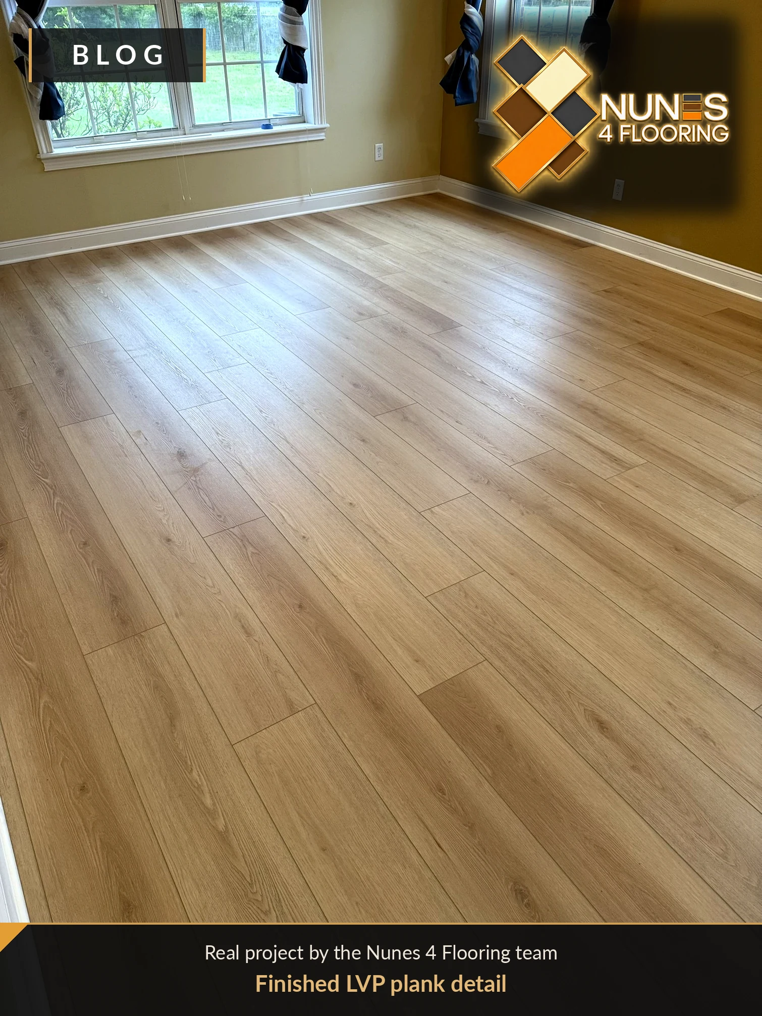 Real Nunes 4 Flooring finished wood-look vinyl plank floor showing natural-toned plank design and layout.